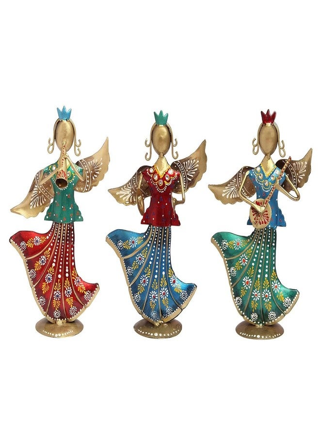 GUNENDRA Crafts Metal Rajasthani Musicians Item Showpiece - Decorative Items for Home | Gift Items | Showpieces | Table Decorative Items (16X7X25 Cm), Multi Colour, Music - Image 3